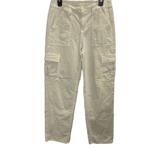 American Eagle Stretch Cargo Pants Straight Leg Y2K 90s Womens Size 10 Beige
